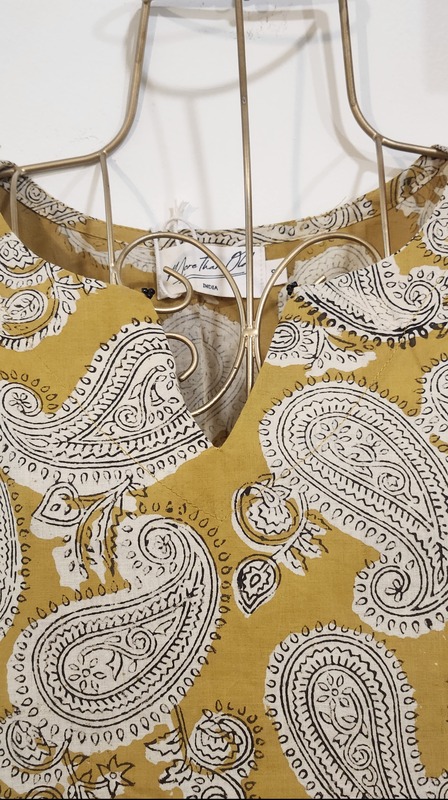Saira's A-line Dress - Mustard Yellow & Paisley