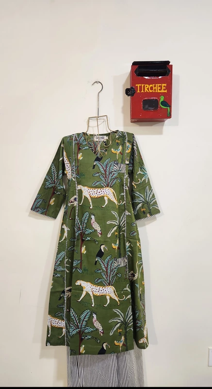 Hema's Kali Pintucks Top + Pant - Sap Green Jungle