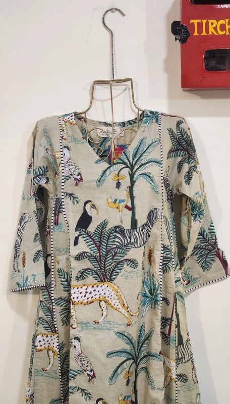 Hema's Kali Pintucks Top + Pant - Cream Jungle