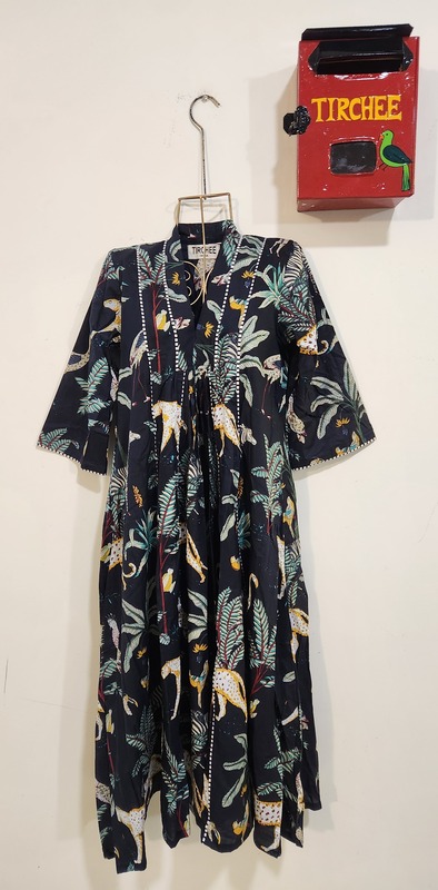 Zeenat's Everyday Flare Top + Pant Set  - Black Jungle