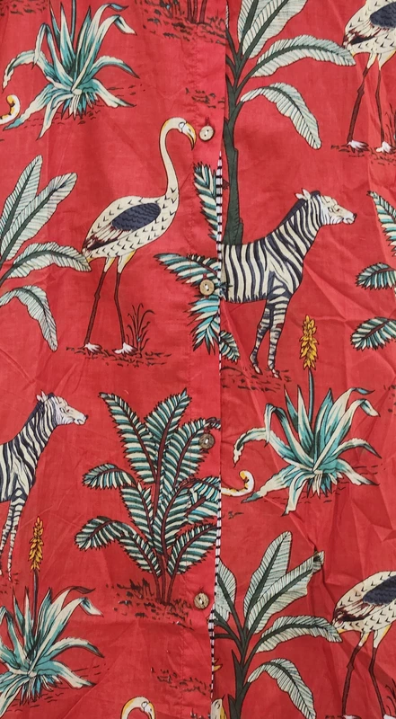 Waheeda's Collared top + Pant Set - Red Jungle