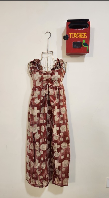 Freya's gentle Scrunch Frill Dress - Earthen Red