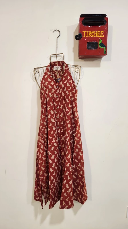 Cyra's Racer Back Dress - Red & Parrots