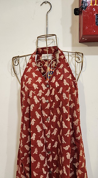 Cyra's Racer Back Dress - Red & Parrots