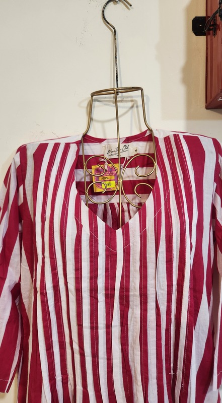 Bindi's Pin-Tuck Kurta - Pink & White