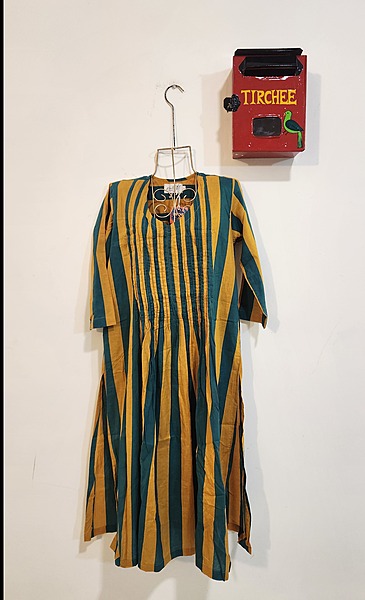 Bindi's Pin-Tuck Kurta - Green & Mustard