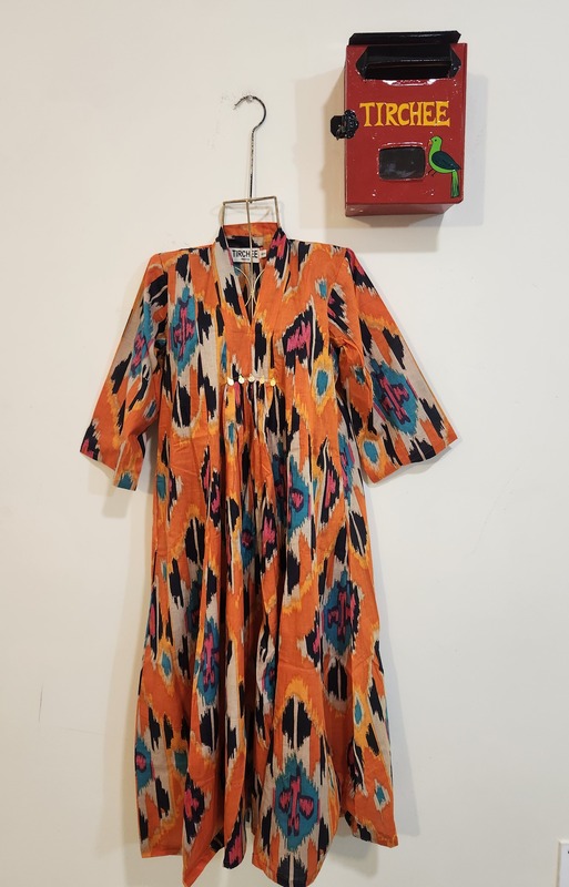 Amara's Everyday Flare Dress  - Orange with Ikkhat