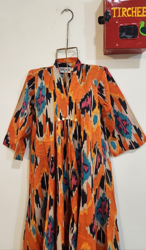 Amara's Everyday Flare Dress  - Orange with Ikkhat