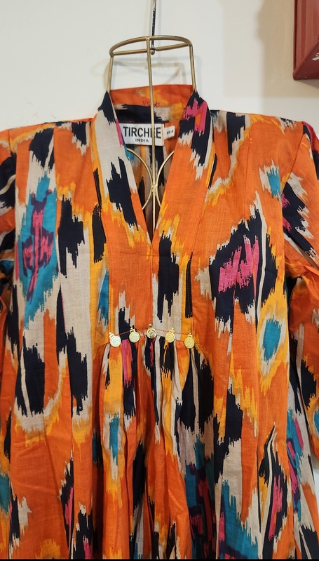 Amara's Everyday Flare Dress  - Orange with Ikkhat