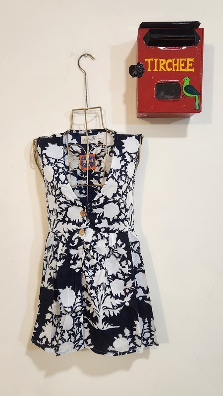 Urvashi's Deep-V & Button Top - Blue & Flowers