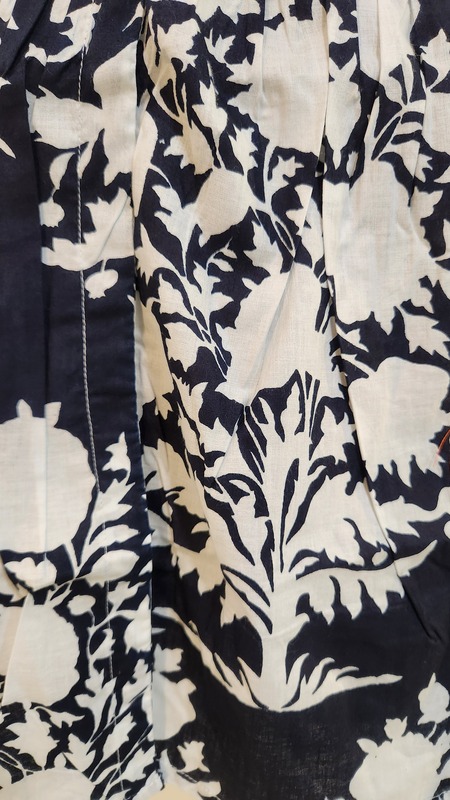 Urvashi's Deep-V & Button Top - Blue & Flowers