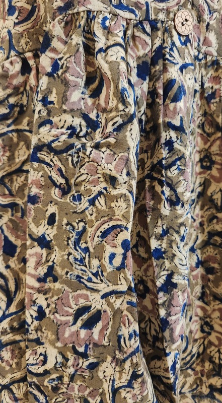 Urvashi's Deep-V & Button Top - Green kalamkari