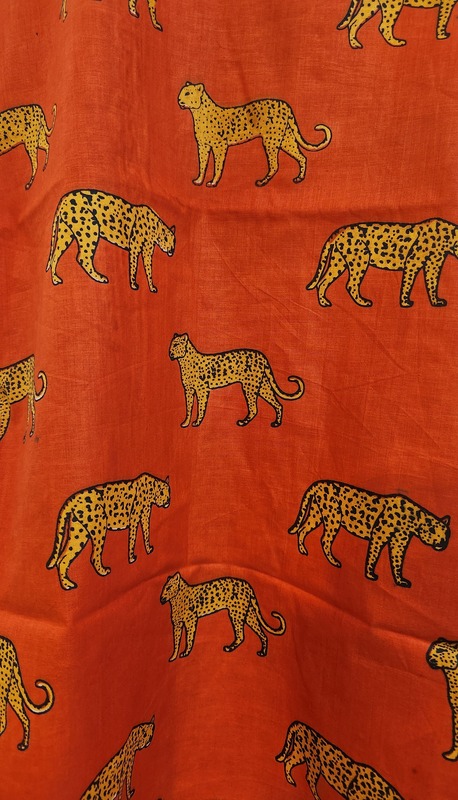 Naina's sleeve-less A-Line Top - Orange Lepord