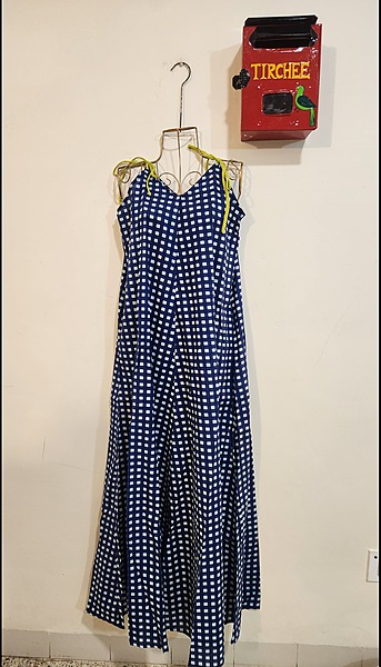 Anika's Free-Size Strappy Dress - Blue Gingham