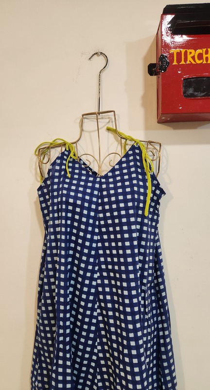 Anika's Free-Size Strappy Dress - Blue Gingham