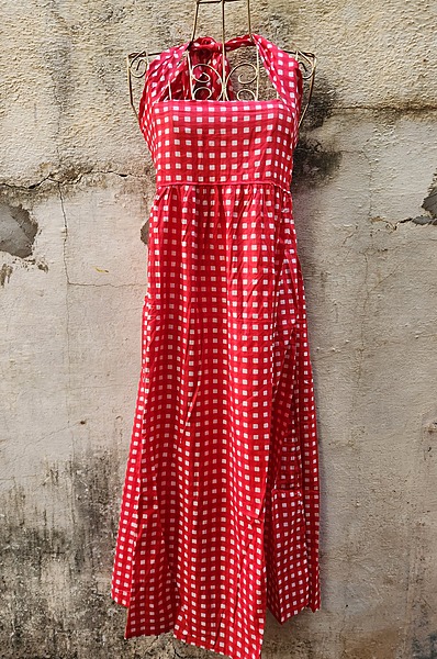 Hoor's Halter Neck Tube Dress - Red Gingham
