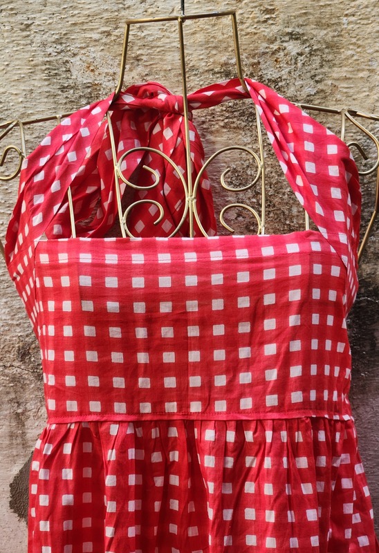 Hoor's Halter Neck Tube Dress - Red Gingham