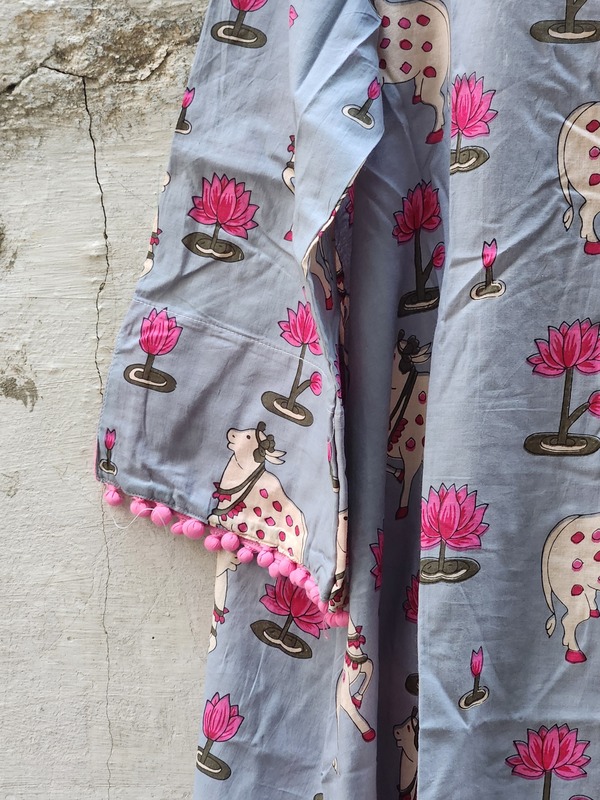 Mishti's Polti Dress - Grey Pichwai