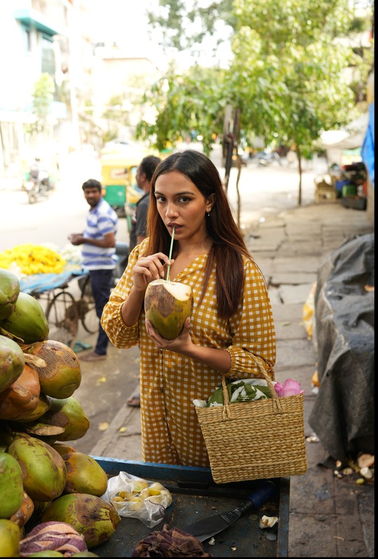 Tara's Belted Frill Long Dress - Mustard Yellow Gingham