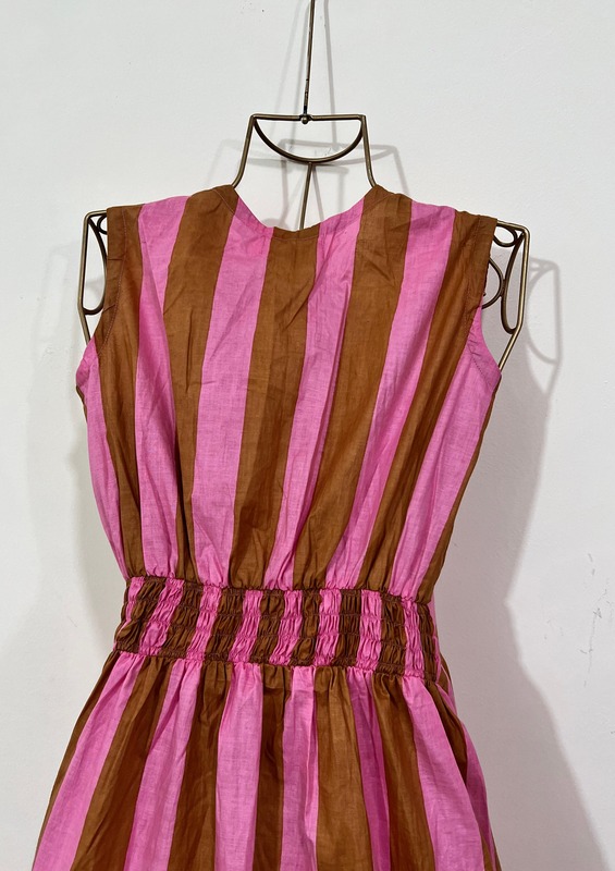 Leher's Sleeve-Less Fit & Flare Dress - White & Flower