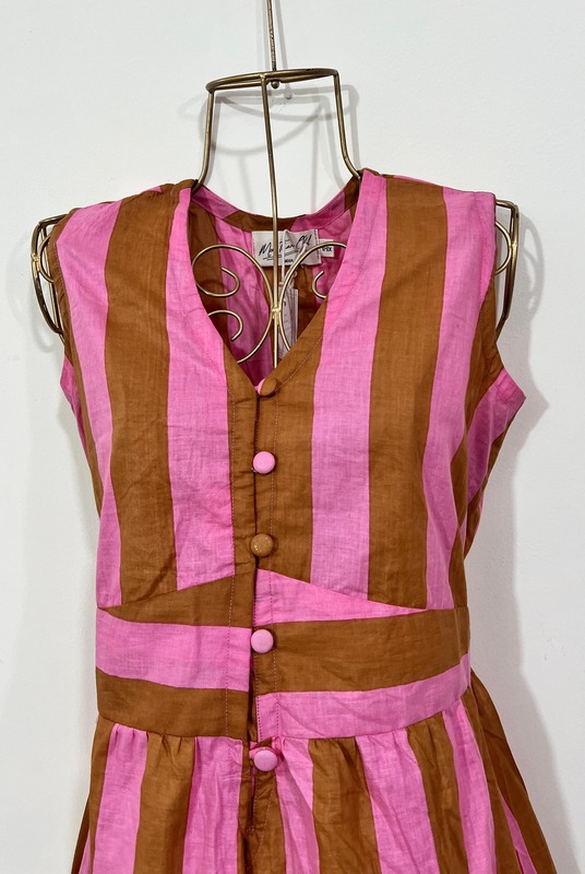 Leher's Sleeve-Less Fit & Flare Dress - White & Flower