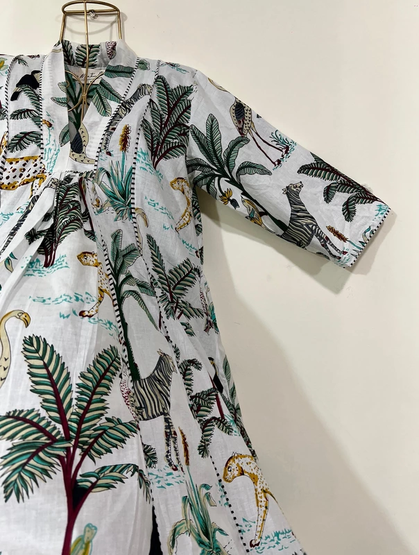 Zeenat's Everyday Flare Top + Pant Set - White Jungle