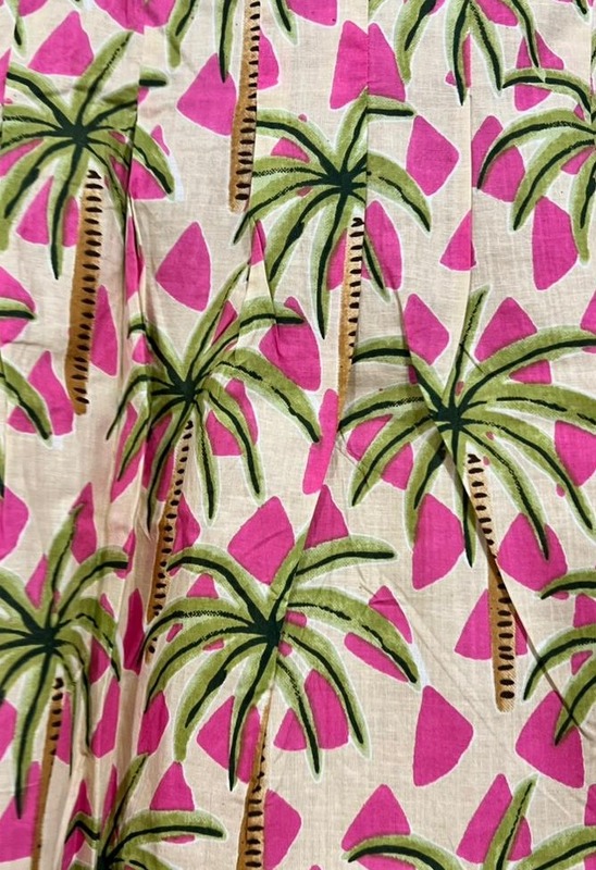 Charu's Pin-Tuck Top- Cream & Trees