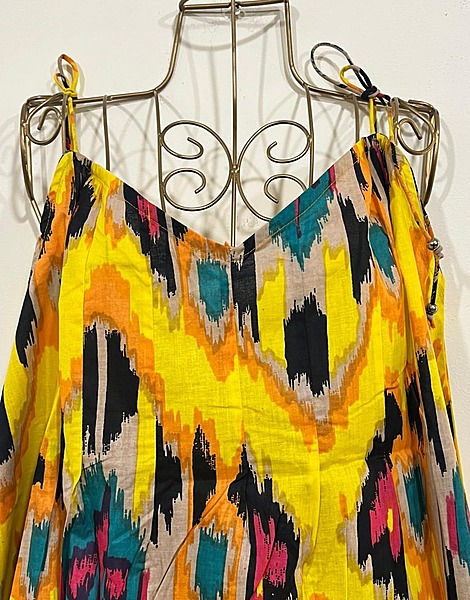 Charu's Pin-Tuck Top- Yellow Ikkhat