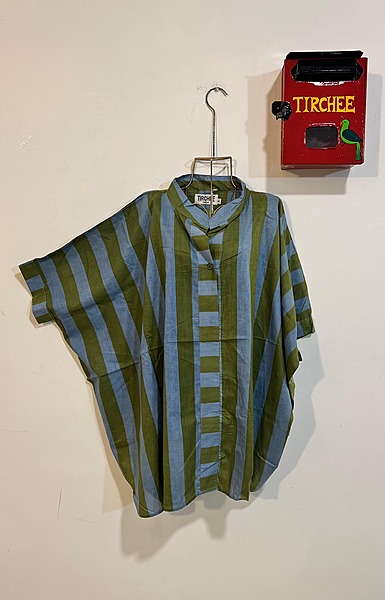 Junoon's Anti-Fit Shirt - Blue & Green Stripes
