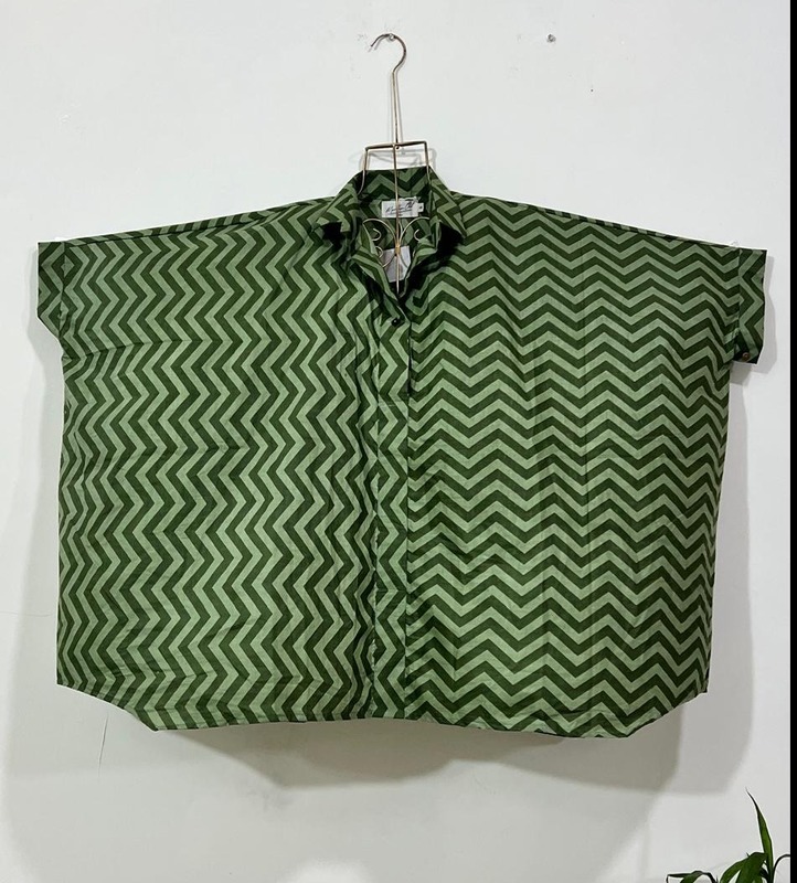 Junoon's Anti-Fit Shirt - Green Zig Zag