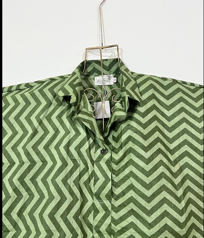 Junoon's Anti-Fit Shirt - Green Zig Zag