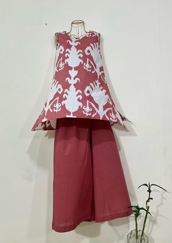 Paro's A-Line Top + Wide Culotte Pant Set - Soft Pink