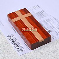 Red Padauk Wood Cross Designer Paperweight
