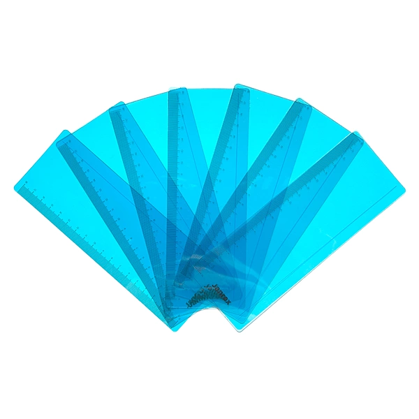 Pack of 8 Blue 191x70mm Dyslexia Overlay Reading Rulers â€“ PET Material, Rounded Corners