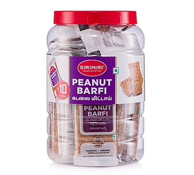 SIRIMIRI Crushed Peanut Barfi Rs 10, Jar 30 Pieces SIRIMIRI Crushed Peanut Barfi Rs 10, Jar 30 Pieces