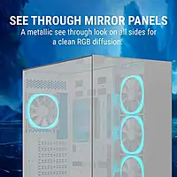 Ant Esports Crystal Mirror White ATX Mid Tower Case – Tempered Glass | USB-C | ARGB