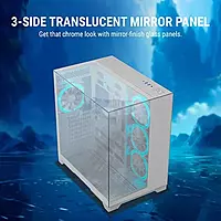 Ant Esports Crystal Mirror White ATX Mid Tower Case – Tempered Glass | USB-C | ARGB