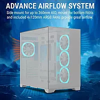 Ant Esports Crystal Mirror White ATX Mid Tower Case – Tempered Glass | USB-C | ARGB