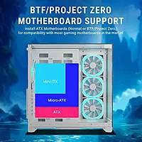 Ant Esports Crystal Mirror White ATX Mid Tower Case – Tempered Glass | USB-C | ARGB