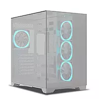 Ant Esports Crystal Mirror White ATX Mid Tower Case – Tempered Glass | USB-C | ARGB