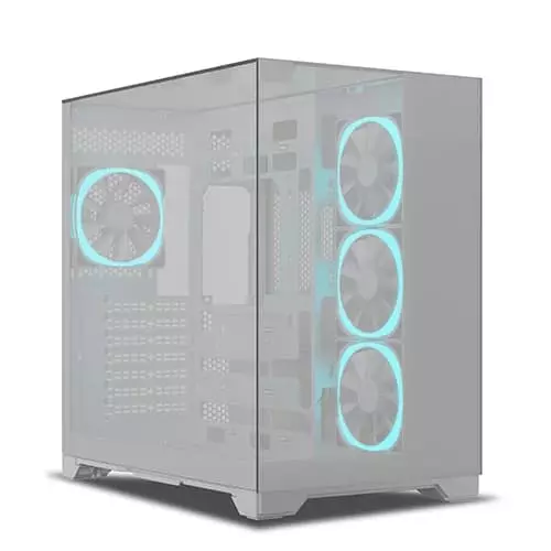 Ant Esports Crystal Mirror White ATX Mid Tower Case – Tempered Glass | USB-C | ARGB