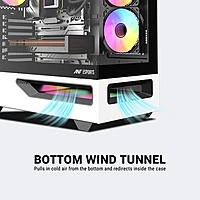 Ant Esports Crystal Spectra ARGB Mid Tower Case – E-ATX Support | 360mm Radiator | Black