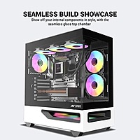 Ant Esports Crystal Spectra ARGB Mid Tower Case – E-ATX Support | 360mm Radiator | Black