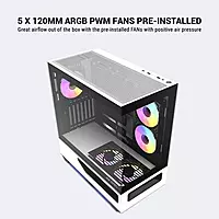 Ant Esports Crystal Spectra ARGB Mid Tower Case – E-ATX Support | 360mm Radiator | Black