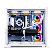 Ant Esports Crystal ARGB White E-ATX Mid Tower Case – Tempered Glass | ARGB Fans