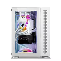 Ant Esports Crystal ARGB White E-ATX Mid Tower Case – Tempered Glass | ARGB Fans