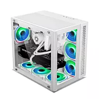 Ant Esports Crystal ARGB White E-ATX Mid Tower Case – Tempered Glass | ARGB Fans
