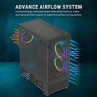 Ant Esports Crystal X3 LCD ARGB ATX Mid-Tower Case – Tempered Glass | USB-C | Black