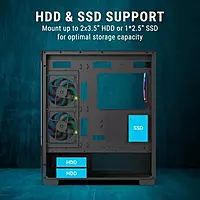 Ant Esports Crystal X3 LCD ARGB ATX Mid-Tower Case – Tempered Glass | USB-C | Black
