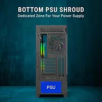 Ant Esports Crystal X3 LCD ARGB ATX Mid-Tower Case – Tempered Glass | USB-C | Black